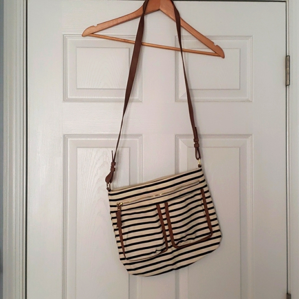 Navy Stripe Crossbody Bag